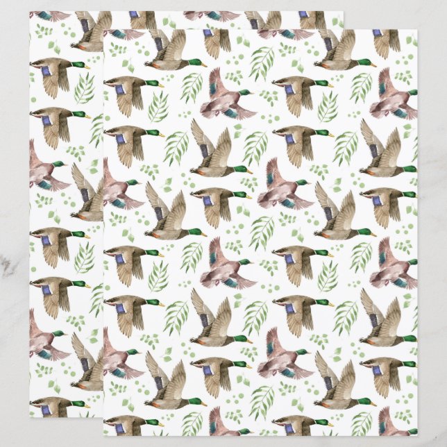 Stockenten Scrapbook Papier (Vorne/Hinten)