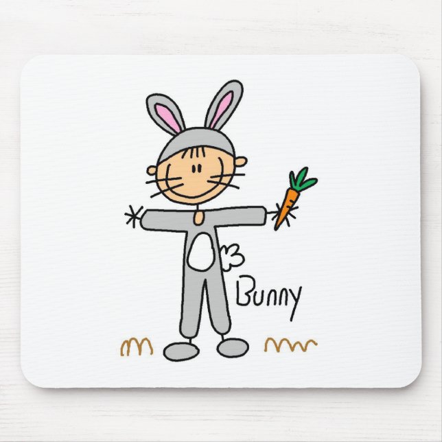 Stockfigur in Hasenanzug-Mauspad Mousepad (Vorne)
