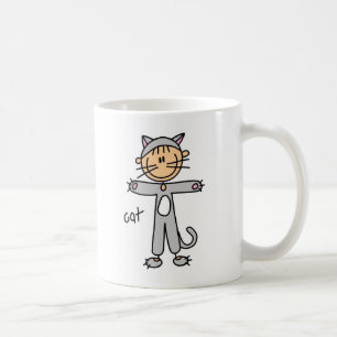 Stockfigur in Katzencostüm Tasse