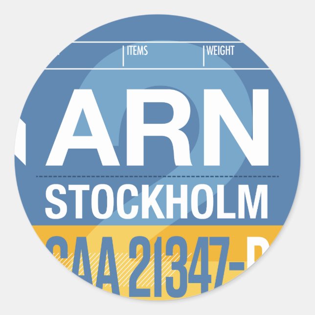 Stockholm - Autocollant rond Travel Tag (Devant)