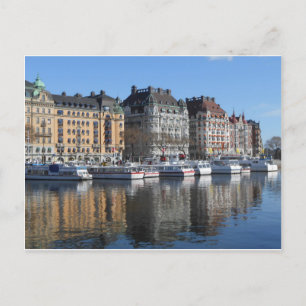 Stockholm Boote und Gebäude Postkarte