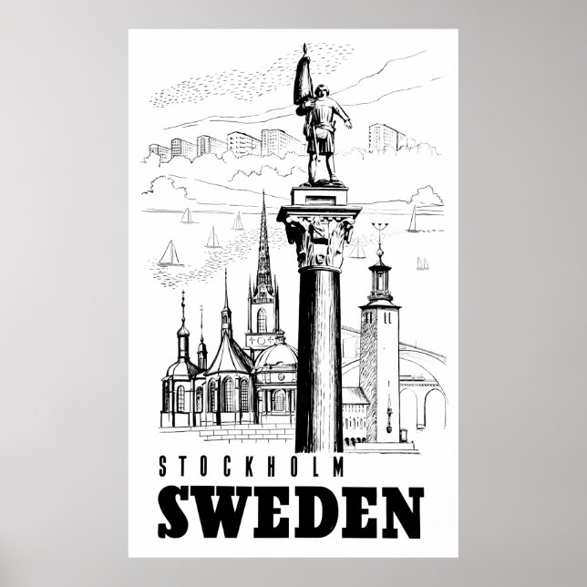 Stockholm, die Hauptstadt Schweden Poster (Vorne)