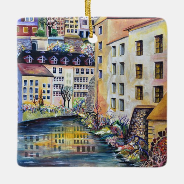 Stockholm Gamla Stan Alte Stadtmalerei Keramikornament (Vorderseite)