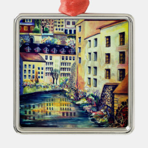 Stockholm Gamla Stan Alte Stadtmalerei Ornament Aus Metall