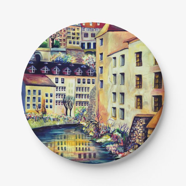 Stockholm - Gamla Stan, Altstadt, Schweden Pappteller (Vorderseite)