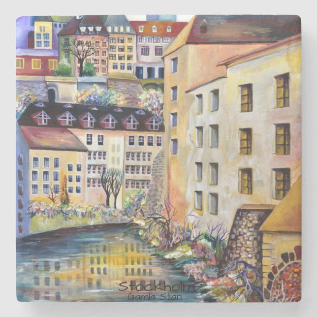 "Stockholm Gamla Stan - Altstadt Steinuntersetzer (Vorderseite)