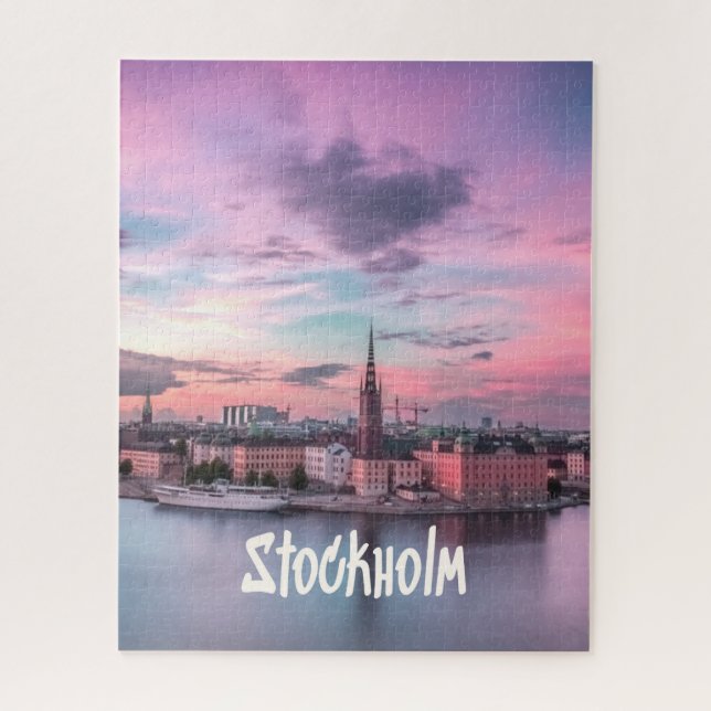 Stockholm Hauptstadt Schweden Night Skyline (Vertikal)