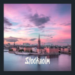 Stockholm Hauptstadt Schweden Night Skyline Poster<br><div class="desc">Stockholm Hauptstadt of Sweden Night Skyline Schönes Rosa und lila Himmel auf dem Wasser.</div>