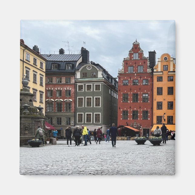 Stockholm Old Town Gamla stan Schweden Foto Magnet (Vorne)