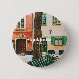 Stockholm Old Town, Gamla Stan, Sweden Souvenir Button