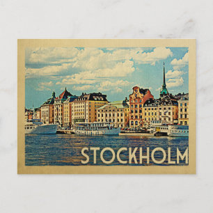 Stockholm Postkarte Schweden Vintage Reise