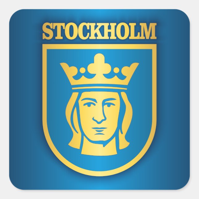 Stockholm Quadratischer Aufkleber (Vorderseite)