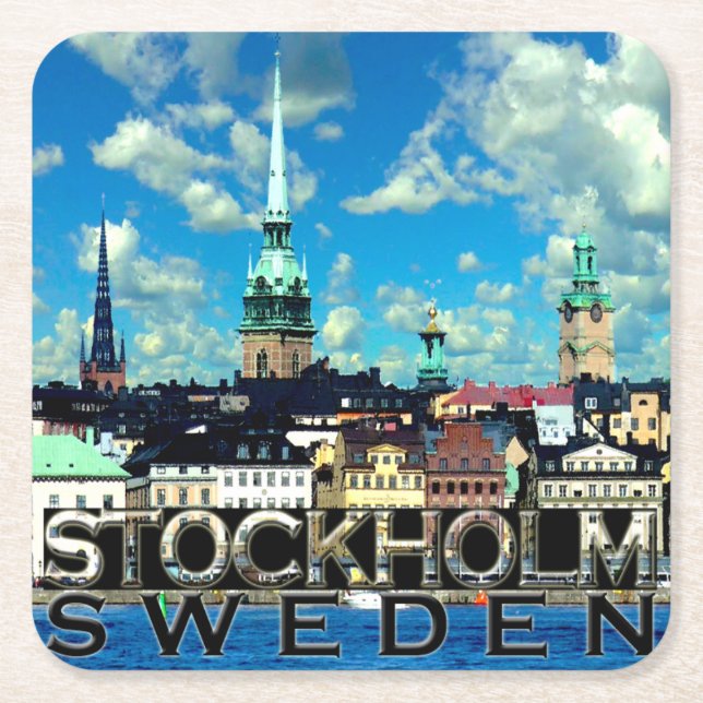 Stockholm Rechteckiger Pappuntersetzer (Vorderseite)