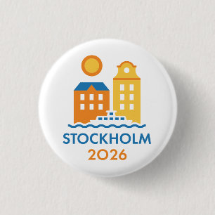 Stockholm Schweden 2026 Internationaler Konvention Button