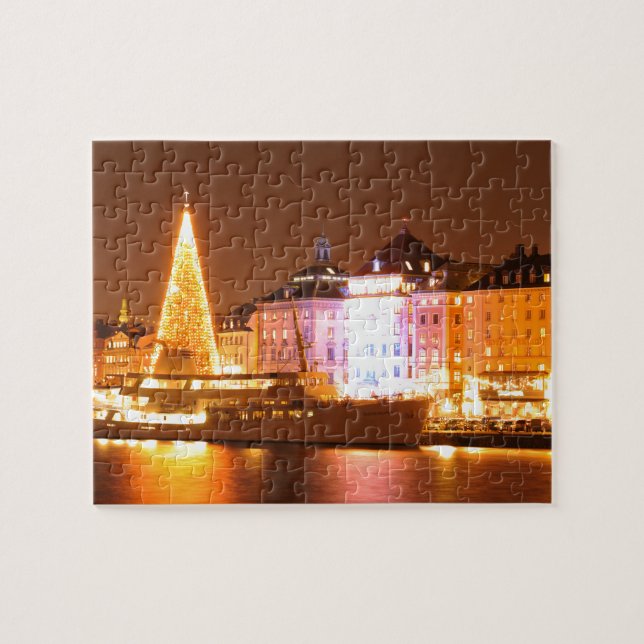 Stockholm, Schweden am Weihnachten nachts (Horizontal)