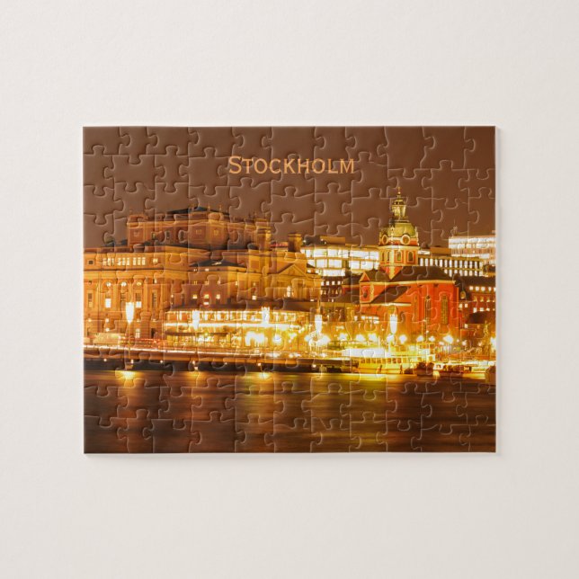 Stockholm, Schweden am Weihnachten nachts (Horizontal)