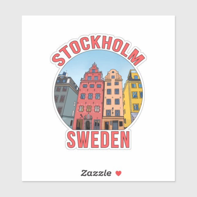 Stockholm Schweden Aufkleber (Blatt)