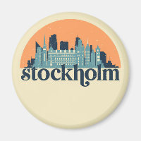 Stockholm Schweden City Skyline Retro City Art