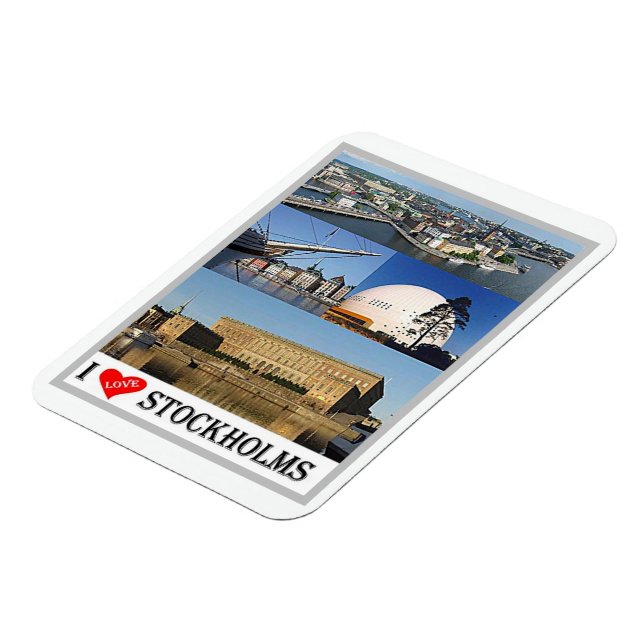 Stockholm - Schweden - I Liebe - Magnet (Linke Seite)