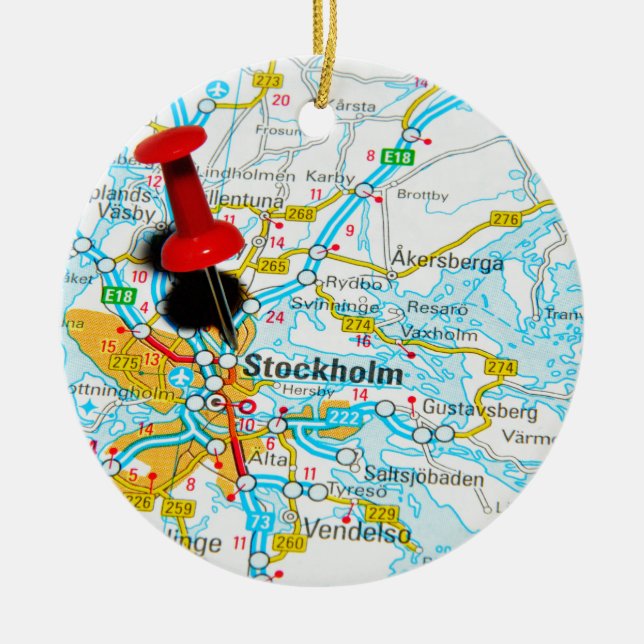 Stockholm, Schweden Keramik Ornament (Vorne)