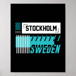 Stockholm Schweden Moderne urbane Typografie-Desig Poster