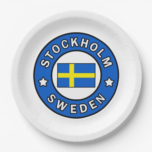 Stockholm Schweden Pappteller (Vorderseite)