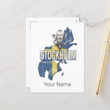 Stockholm Schweden Provinz Karte Vintag Souvenir