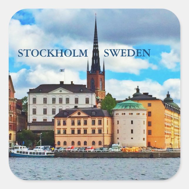 Stockholm, Schweden Quadratischer Aufkleber (Vorderseite)