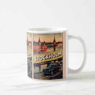 Stockholm Schweden Reise Vintage-Comic-Geschenke Kaffeetasse