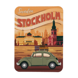 Stockholm Schweden Reise Vintage Geschenke und Sou Magnet