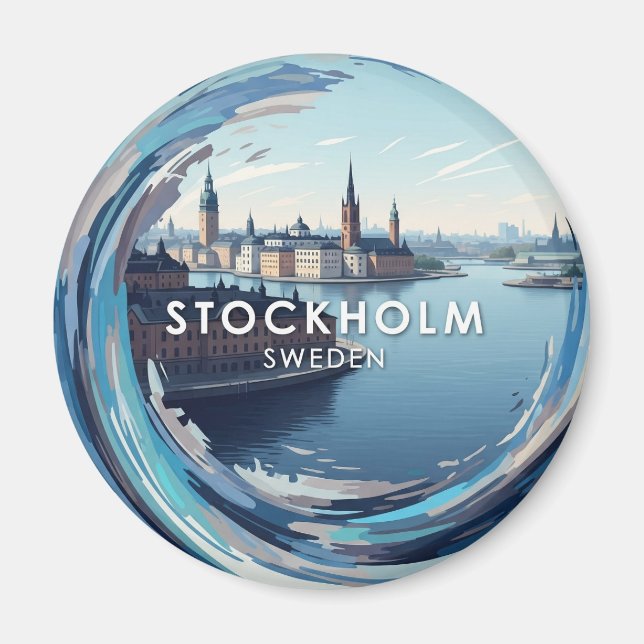 Stockholm Schweden Reisen Magnet (Vorne)