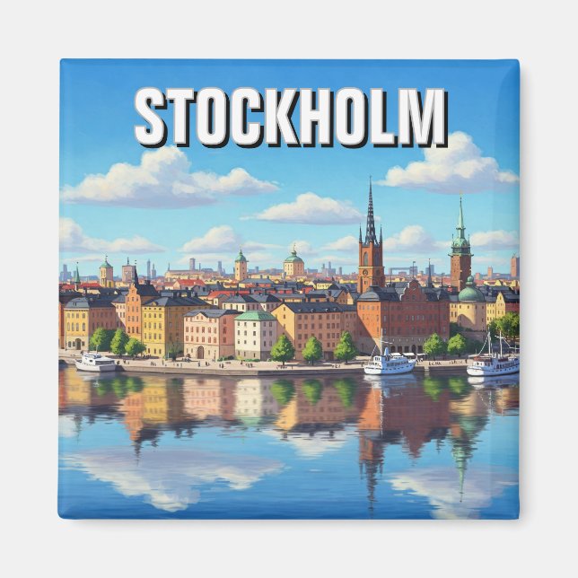 Stockholm Schweden Reisen Magnet (Vorne)