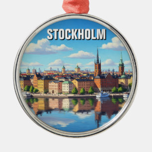 Stockholm Schweden Reisen Ornament Aus Metall