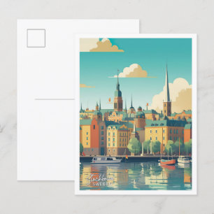 Stockholm Schweden Reiseübersicht Postkarte