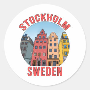 Stockholm Schweden Runder Aufkleber