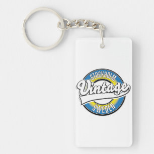Stockholm Schweden Vintage-Logo Schlüsselanhänger