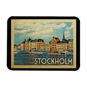Stockholm Schweden Vintage Reise Magnet