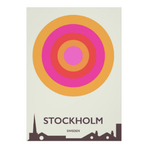 Stockholm, Schweden Vintage-Reiseposter. Fotodruck
