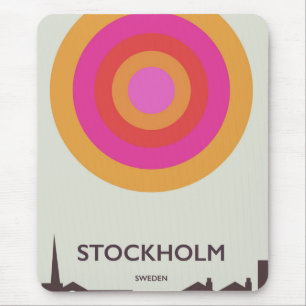 Stockholm, Schweden Vintage-Reiseposter. Mousepad