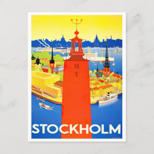 Stockholm Schweden Vintage-Reisepostkarte Postkarte