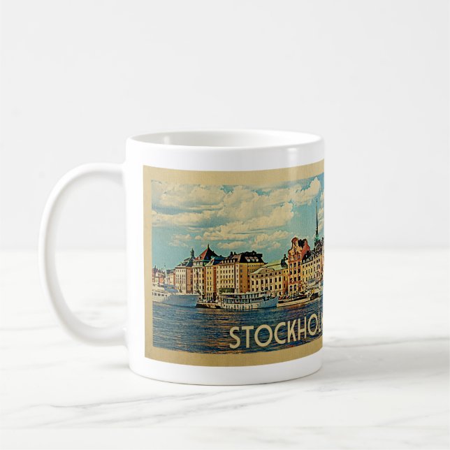 Stockholm Schweden Vintage Travel Kaffeetasse (Links)