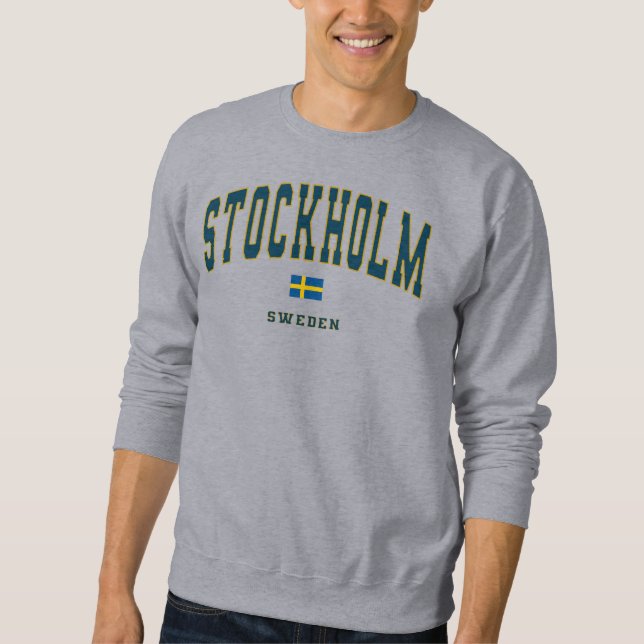 Stockholm Schweden Vintage Uni Stil Sweatshirt (Vorderseite)
