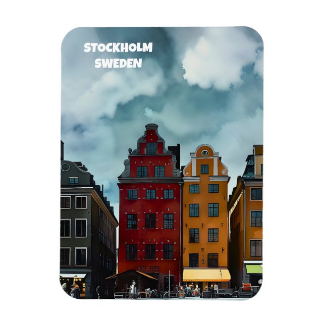 Stockholm Schweden - Vintager Magnet (Vertikal)