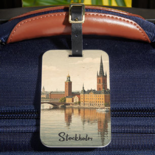 Stockholm Schweden Zeitgenössische Elegante Stadt Gepäckanhänger