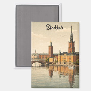 Stockholm Schweden Zeitgenössische Elegante Stadt  Magnet