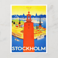 Stockholm Suède vintage Voyage Carte postale