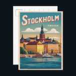 Stockholm Sweater Reise Vintage Geschenke an der W Postkarte<br><div class="desc">Stockholm ist die wunderschöne Hauptstadt Schwedens, bekannt für seine coolen Gebäude, seine reiche Geschichte und seine herrlichen Inseln. Sie können sich auf Postkarten und Magneten amüsieren, die berühmte Plätze wie den Königspalast, die farbenfrohe Altstadt Gamla Stan und die phantastische Skyline bewundern. Personalisieren Sie diese Artikel, um ein Stück Stockholm mit...</div>