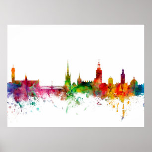 Stockholm Sweden Skyline Poster