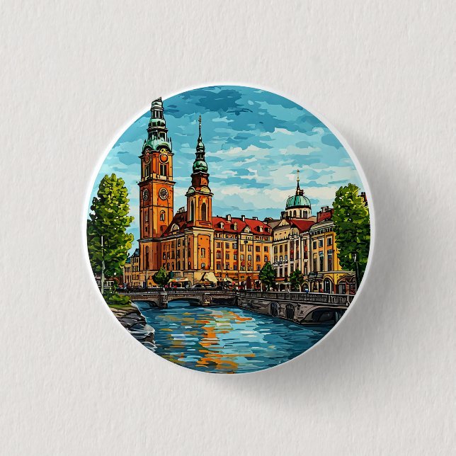 Stockholm Vibranly Cityscape Button (Vorderseite)