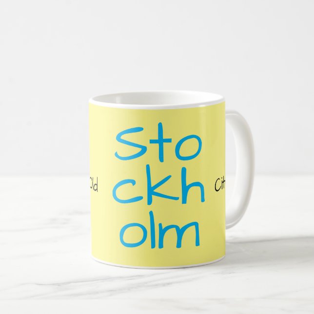 Stockholmer Altstadt - Typografie Kaffeetasse (VorderseiteRechts)